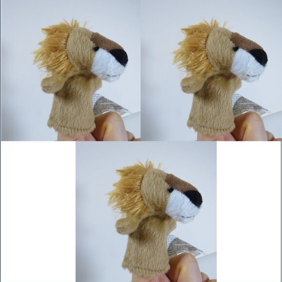 LION FINGER PUPPET Stuffed Animal Plush - Picture 1 of 11